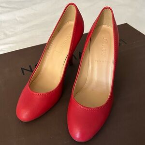 👠✨ New in Box J. Crew Women's Red Leather Heels